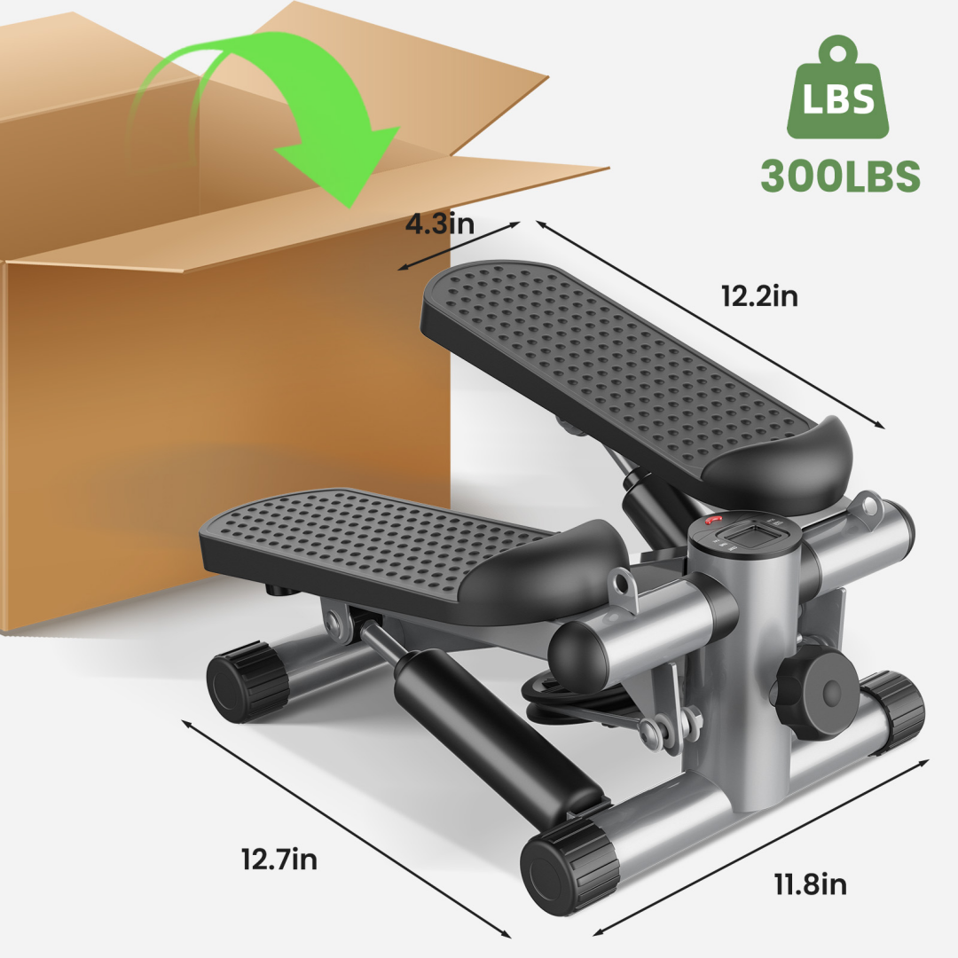 Compact Mini Stepper with Resistance Bands for Full Body Workouts