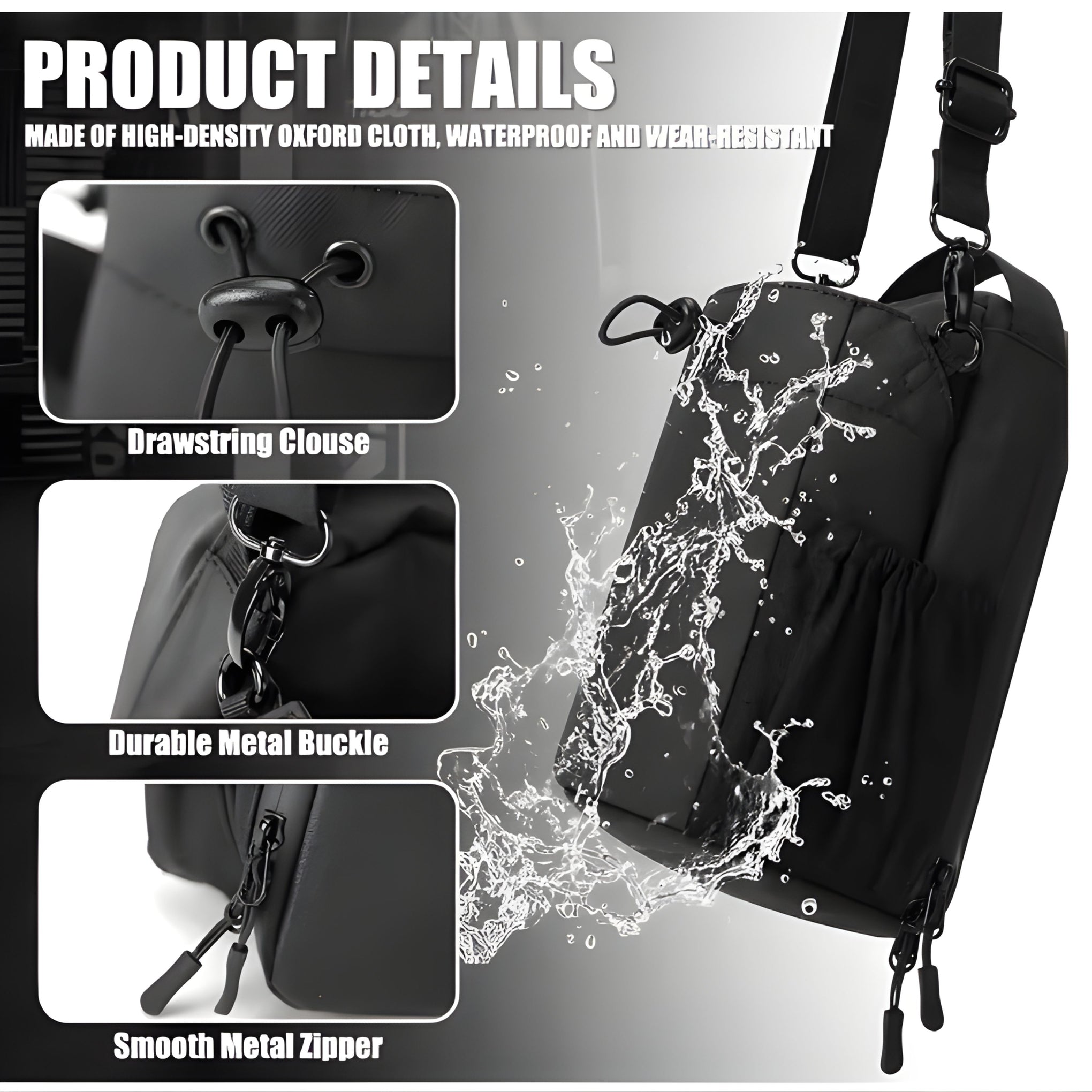 Magnetic Gym Bag Large Capacity Magnetic Carrier Bag with Phone Pocket Portable Gym Water Bottle Pouch Gym Accessories Organizer