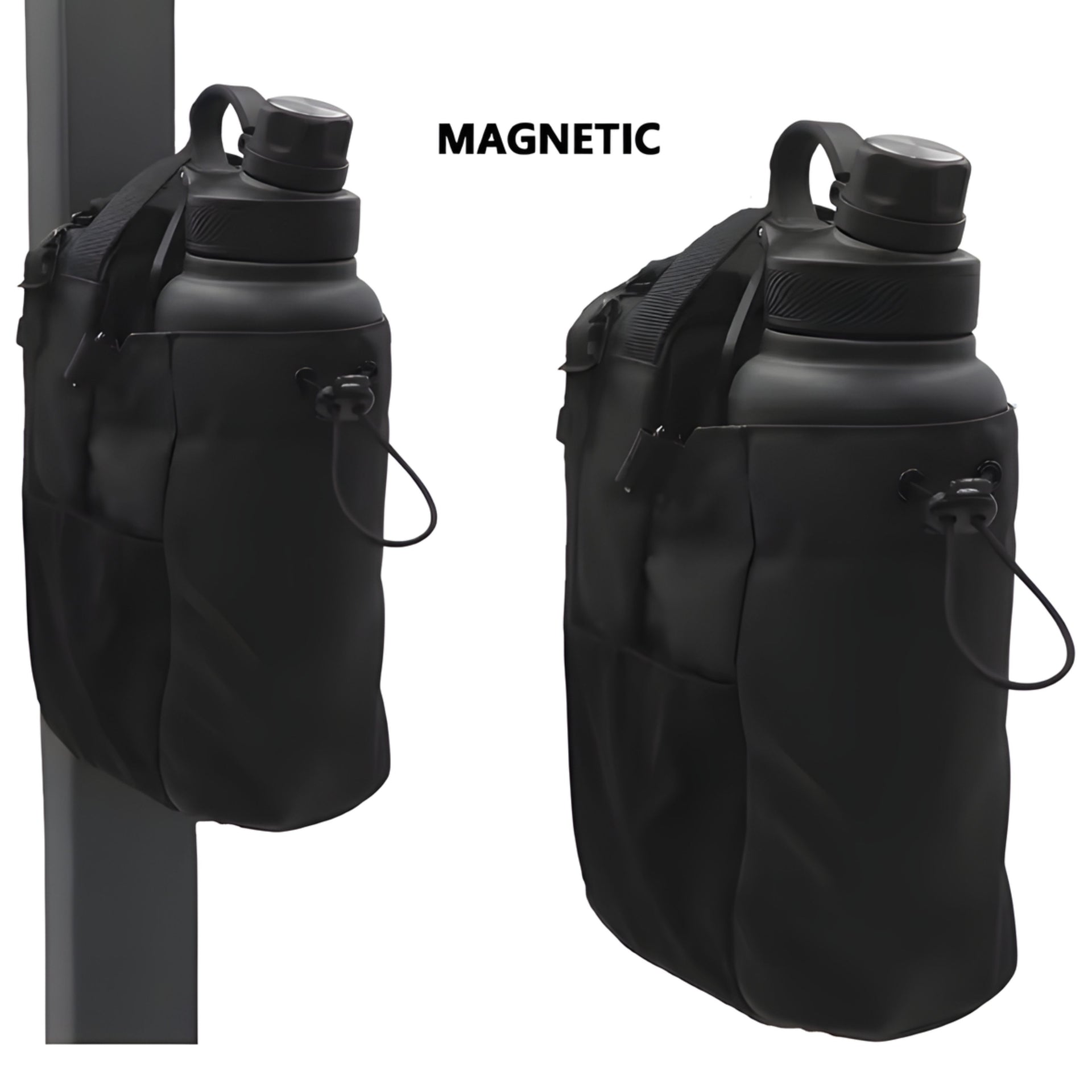 Magnetic Gym Bag Large Capacity Magnetic Carrier Bag with Phone Pocket Portable Gym Water Bottle Pouch Gym Accessories Organizer