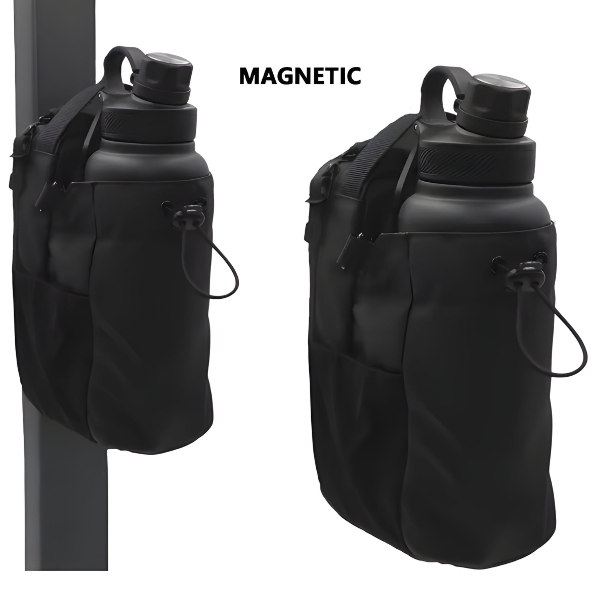 Magnetic Gym Bag Large Capacity Magnetic Carrier Bag with Phone Pocket Portable Gym Water Bottle Pouch Gym Accessories Organizer