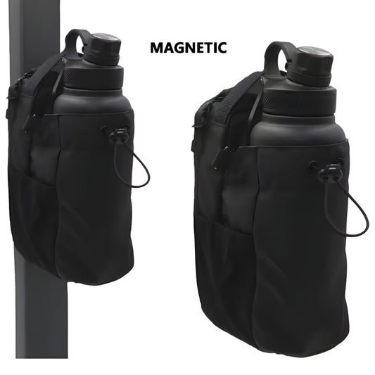 Magnetic Gym Bag Large Capacity Magnetic Carrier Bag with Phone Pocket Portable Gym Water Bottle Pouch Gym Accessories Organizer